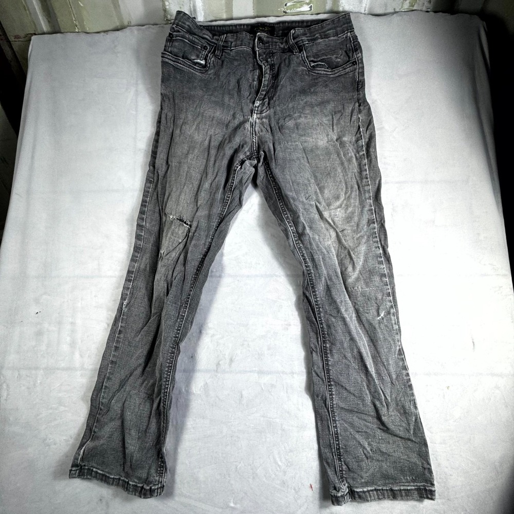 Urban Star Classic Jeans Mens 36x30 Gray Denim Cotton Stretch Slim Straight Leg - Picture 11 of 16